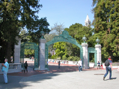 Sather Gate, with the clock tower in the background